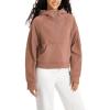 imageODODOS HalfZip Hoodies for Women Fleece Lined Cropped Sweatshirts Pullover Long Sleeve Sweater Thumb HoleMuted Clayhalf Zip