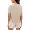 imageODODOS Modal Soft Short Sleeve Shirts for Women Crew Neck Yoga Tee Casual Workout TopsAbalone