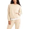 imageODODOS Purevibe Cotton Oversized Sweatshirts Womens Crew Neck Long Sleeve Pullover Tops with Kangaroo PocketBeige