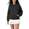 imageODODOS Womens Modal Soft Oversized Hoodies Long Sleeve Hooded Sweatshirts Pullover Top with Kangaroo PocketBlack
