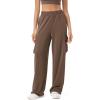 imageODODOS Womens Modal Soft Wide Leg Cargo Pants with Pockets Adjustable Shockcord High Waist Loose Jogger PantsNutria