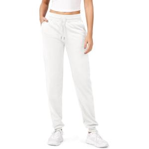 imageODODOS Womens Jogger Sweatpants Cotton French Terry High Waist Casual Lounge Pants with PocketsWhite
