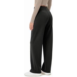 imageODODOS Womens Modal Soft Classic Pants Mid Rise PullOn Lounge Casual Work Pants with PocketsBlack