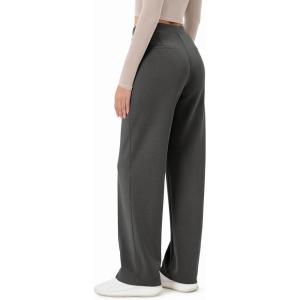 imageODODOS Womens Modal Soft Classic Pants Mid Rise PullOn Lounge Casual Work Pants with PocketsCharcoal
