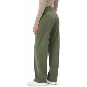 imageODODOS Womens Modal Soft Classic Pants Mid Rise PullOn Lounge Casual Work Pants with PocketsDark Sage