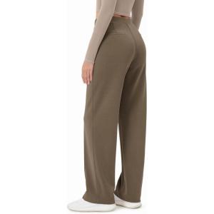 imageODODOS Womens Modal Soft Classic Pants Mid Rise PullOn Lounge Casual Work Pants with PocketsEspresso