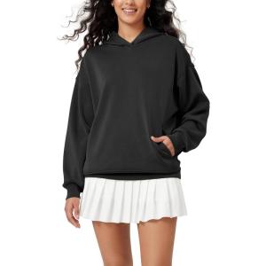 imageODODOS Womens Modal Soft Oversized Hoodies Long Sleeve Hooded Sweatshirts Pullover Top with Kangaroo PocketBlack
