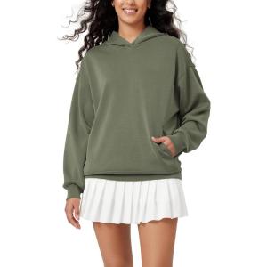imageODODOS Womens Modal Soft Oversized Hoodies Long Sleeve Hooded Sweatshirts Pullover Top with Kangaroo PocketDark Sage