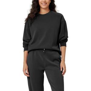 imageODODOS Womens Modal Soft Oversized Sweatshirts Raglan Long Sleeve Crew Neck Relaxed Pullover TopBlack