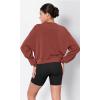 imageODODOS Modal Soft Long Sleeve Cropped Sweatshirts for Women Oversized Crew Neck Pullover Crop TopBurnt Brick
