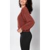 imageODODOS Modal Soft Long Sleeve Cropped Sweatshirts for Women Oversized Crew Neck Pullover Crop TopBurnt Brick