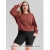 imageODODOS Modal Soft Long Sleeve Cropped Sweatshirts for Women Oversized Crew Neck Pullover Crop TopBurnt Brick