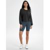 imageODODOS Modal Soft Long Sleeve Cropped Sweatshirts for Women Oversized Crew Neck Pullover Crop TopPiping Black