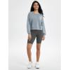 imageODODOS Modal Soft Long Sleeve Cropped Sweatshirts for Women Oversized Crew Neck Pullover Crop TopPiping Blue