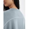 imageODODOS Modal Soft Long Sleeve Cropped Sweatshirts for Women Oversized Crew Neck Pullover Crop TopPiping Blue