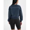 imageODODOS Modal Soft Long Sleeve Cropped Sweatshirts for Women Oversized Crew Neck Pullover Crop TopPiping Navy
