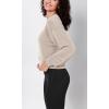 imageODODOS Modal Soft Long Sleeve Cropped Sweatshirts for Women Oversized Crew Neck Pullover Crop TopSmokey Taupe