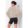 imageODODOS Modal Soft Long Sleeve Cropped Sweatshirts for Women Oversized Crew Neck Pullover Crop TopSmokey Taupe