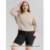 imageODODOS Modal Soft Long Sleeve Cropped Sweatshirts for Women Oversized Crew Neck Pullover Crop TopSmokey Taupe