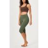 imageODODOS ODCLOUD Buttery Soft Lounge Yoga Capris for Women 14quot  19quot  21quot High Waist Capri LeggingsDark Olive