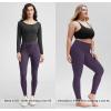 imageODODOS Womens Drawstring Tie Daily Leggings 25quot  28quot High Waist Workout Yoga PantsDark Purple