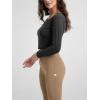 imageODODOS Womens Drawstring Tie Daily Leggings 25quot  28quot High Waist Workout Yoga PantsLight Brown