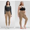 imageODODOS Womens Drawstring Tie Daily Leggings 25quot  28quot High Waist Workout Yoga PantsLight Brown
