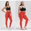 imageODODOS Womens Drawstring Tie Daily Leggings 25quot  28quot High Waist Workout Yoga PantsOrange Red