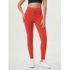 imageODODOS Womens Drawstring Tie Daily Leggings 25quot  28quot High Waist Workout Yoga PantsOrange Red