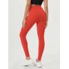 imageODODOS Womens Drawstring Tie Daily Leggings 25quot  28quot High Waist Workout Yoga PantsOrange Red