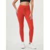 imageODODOS Womens Drawstring Tie Daily Leggings 25quot  28quot High Waist Workout Yoga PantsOrange Red
