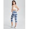 imageODODOS Womens High Waisted Yoga Capris with Pockets Tummy Control Non See Through Workout Athletic Running Capri LeggingsBlue Waves