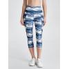 imageODODOS Womens High Waisted Yoga Capris with Pockets Tummy Control Non See Through Workout Athletic Running Capri LeggingsBlue Waves