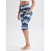 imageODODOS Womens High Waisted Yoga Capris with Pockets Tummy Control Non See Through Workout Athletic Running Capri LeggingsBlue Waves