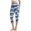 imageODODOS Womens High Waisted Yoga Capris with Pockets Tummy Control Non See Through Workout Athletic Running Capri LeggingsBlue Waves