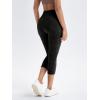 imageODODOS Womens High Waisted Yoga Capris with Pockets Tummy Control Non See Through Workout Athletic Running Capri LeggingsEmboss Camo Black