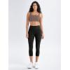imageODODOS Womens High Waisted Yoga Capris with Pockets Tummy Control Non See Through Workout Athletic Running Capri LeggingsEmboss Camo Black