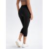 imageODODOS Womens High Waisted Yoga Capris with Pockets Tummy Control Non See Through Workout Athletic Running Capri LeggingsEmboss Wave Black