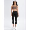 imageODODOS Womens High Waisted Yoga Capris with Pockets Tummy Control Non See Through Workout Athletic Running Capri LeggingsEmboss Wave Black