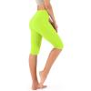 imageODODOS Womens High Waisted Yoga Capris with Pockets Tummy Control Non See Through Workout Athletic Running Capri LeggingsNeon Green Yellow