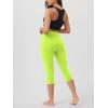 imageODODOS Womens High Waisted Yoga Capris with Pockets Tummy Control Non See Through Workout Athletic Running Capri LeggingsNeon Green Yellow