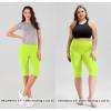 imageODODOS Womens High Waisted Yoga Capris with Pockets Tummy Control Non See Through Workout Athletic Running Capri LeggingsNeon Green Yellow