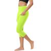 imageODODOS Womens High Waisted Yoga Capris with Pockets Tummy Control Non See Through Workout Athletic Running Capri LeggingsNeon Green Yellow