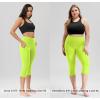 imageODODOS Womens High Waisted Yoga Capris with Pockets Tummy Control Non See Through Workout Athletic Running Capri LeggingsNeon Green Yellow