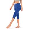 imageODODOS Womens High Waisted Yoga Capris with Pockets Tummy Control Non See Through Workout Athletic Running Capri LeggingsRoyal Blue