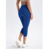 imageODODOS Womens High Waisted Yoga Capris with Pockets Tummy Control Non See Through Workout Athletic Running Capri LeggingsRoyal Blue