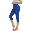 imageODODOS Womens High Waisted Yoga Capris with Pockets Tummy Control Non See Through Workout Athletic Running Capri LeggingsRoyal Blue