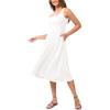 imageODODOS Square Neck Midi Dress with Pockets for Women Summer Casual Sleeveless Sundress Flare Tank DressWhite