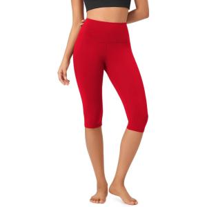 imageODODOS ODCLOUD Buttery Soft Lounge Yoga Capris for Women 14quot  19quot  21quot High Waist Capri LeggingsRed