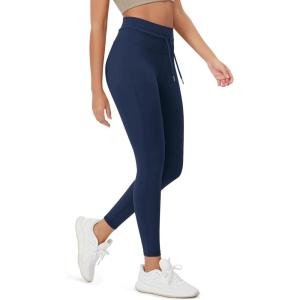 imageODODOS Womens Drawstring Tie Daily Leggings 25quot  28quot High Waist Workout Yoga PantsNavy